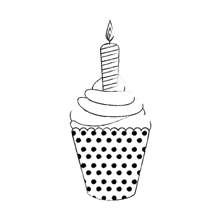 cupcake icon over white background. vector illustrationのイラスト素材