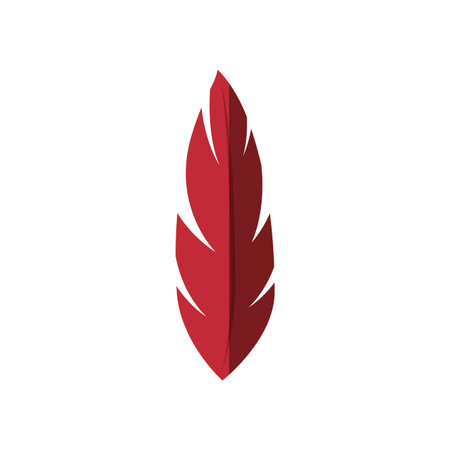 red feather icon over white background colorful design vector illustrationのイラスト素材