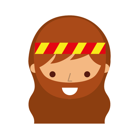 man hippie lifestyle character vector illustration designのイラスト素材