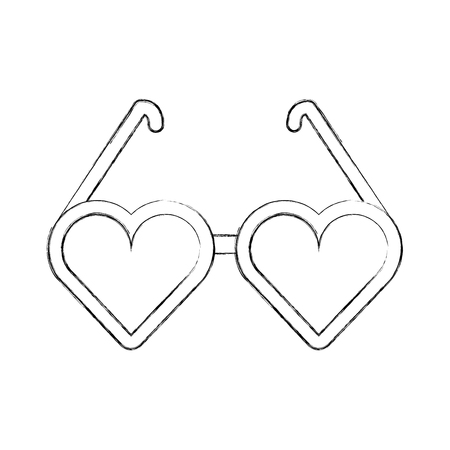 Eyeglasses with heart shape vector illustration designのイラスト素材