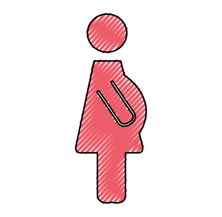 pregnancy woman avatar silhouette vector illustration designのイラスト素材