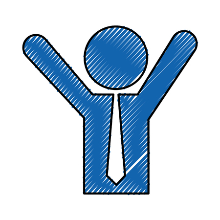 businessman with hands up silhouette vector illustration designのイラスト素材