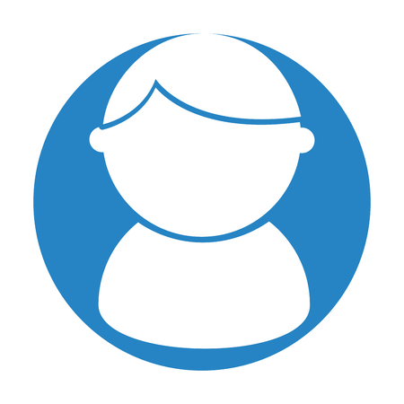 young boy silhouette avatar character vector illustration designのイラスト素材
