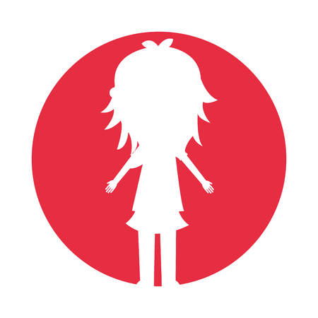 young woman silhouette avatar character vector illustration designのイラスト素材