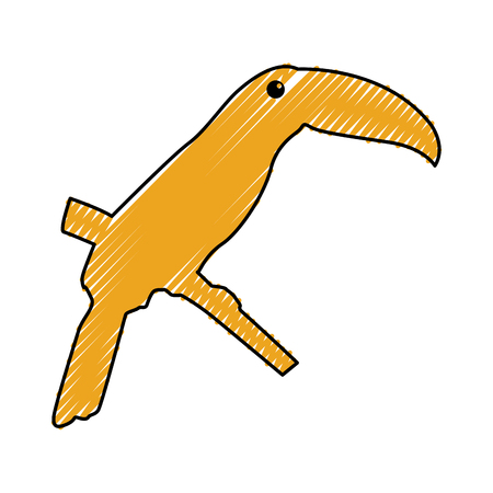 bird exotic toucan isolated icon vector illustration designのイラスト素材