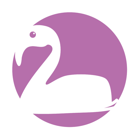 exotic flamingo silhouette icon vector illustration designのイラスト素材