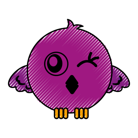 cute bird expression comic vector illustration designのイラスト素材