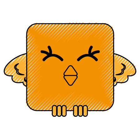cute bird expression comic vector illustration designのイラスト素材