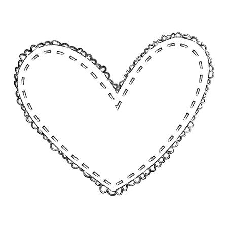 beautiful heart drawing icon vector illustration designのイラスト素材