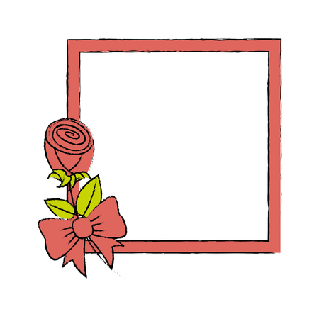 Frame with flowers icon vector illustration graphic designのイラスト素材