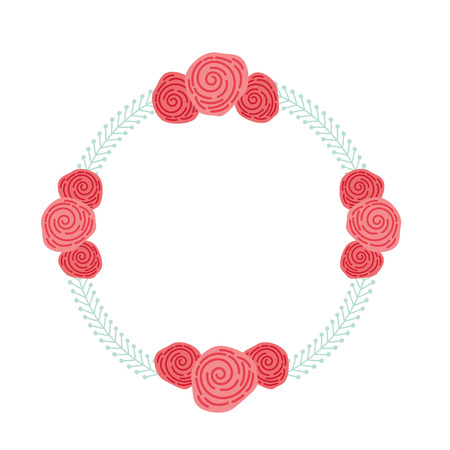wreath with roses decorative icon vector illustration designのイラスト素材