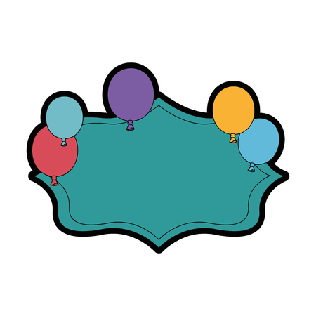 balloon banner globe vector illustration graphic design iconのイラスト素材