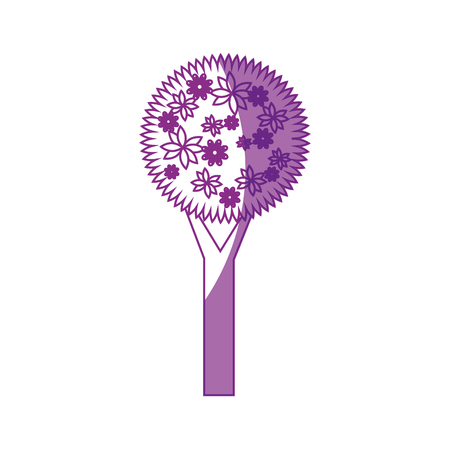 tree with flowers icon over white background vector illustrationのイラスト素材