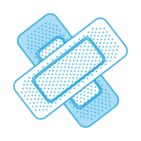 shadow blue bandage plaster cartoon vector graphic designのイラスト素材