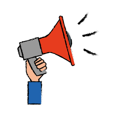 megaphone icon over white background colorful design vector illustrationのイラスト素材
