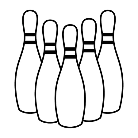 bowling pins icon over white background vector illustrationのイラスト素材