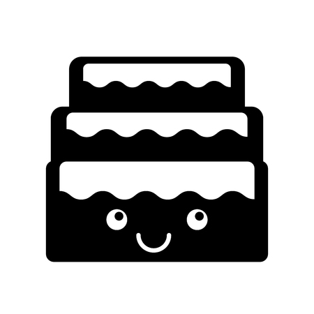 sweet and delicious cake  character vector illustration designのイラスト素材
