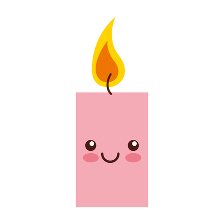 aroma therapy candle spa kawaii character vector illustration designのイラスト素材