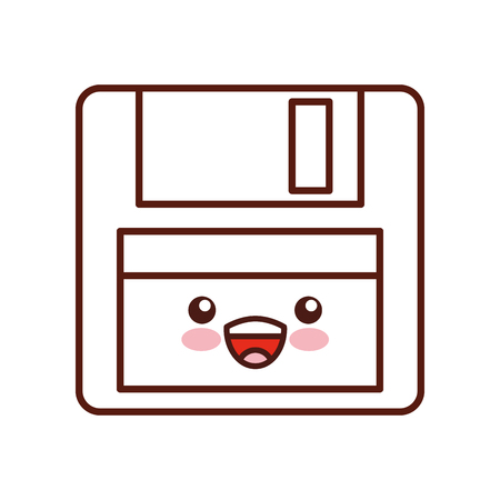 floppy disk kawaii character vector illustration designのイラスト素材