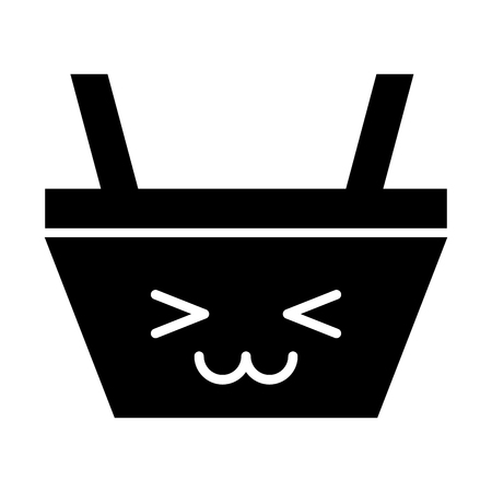 basket shopping character vector illustration designのイラスト素材