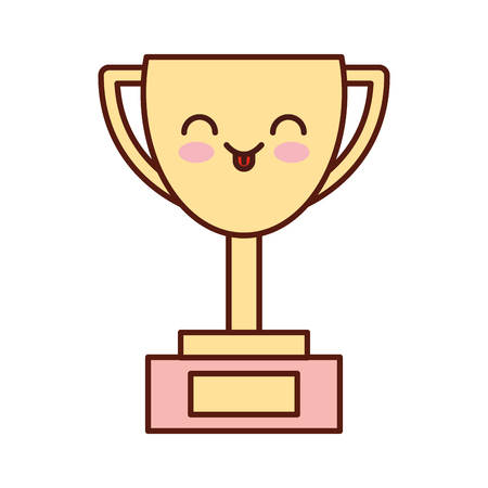 trophy cup kawaii character vector illustration designのイラスト素材