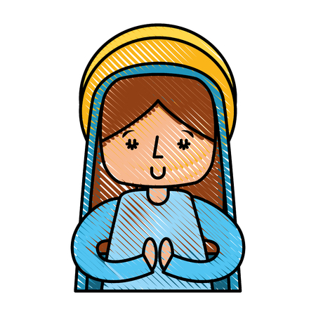 mary virgin manger character vector illustration designのイラスト素材