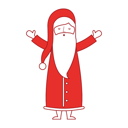santa claus head character icon vector ilustrationのイラスト素材