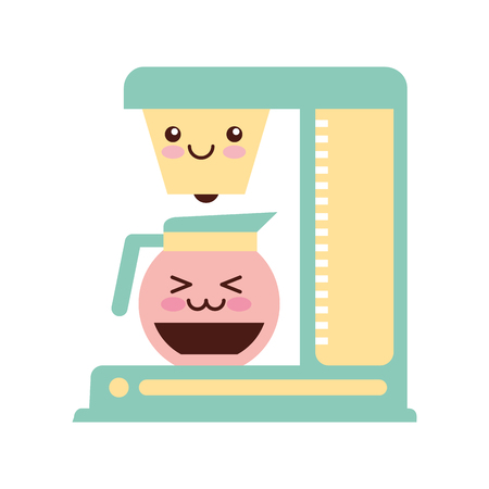 Coffee machine kawaii character vector illustration designのイラスト素材