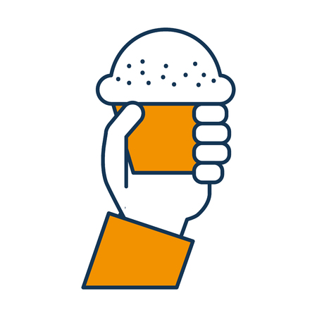 Hand human with cup cake sweet icon vector illustration designのイラスト素材