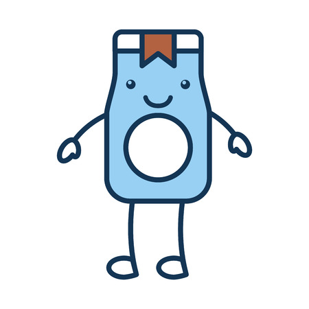 coffee toast bag kawaii character vector illustration designのイラスト素材