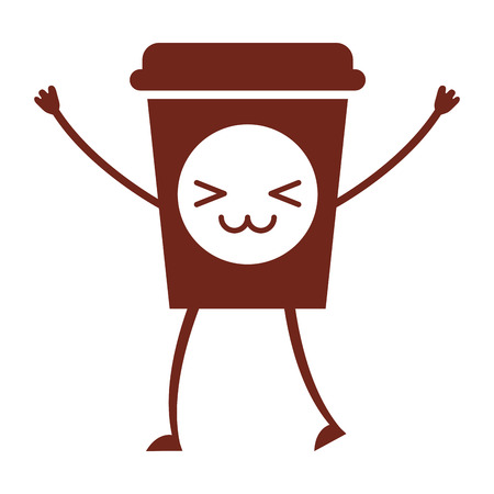 Coffee plastic cup character vector illustration designのイラスト素材