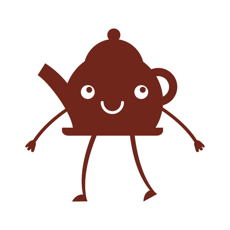 Coffee teapot character vector illustration designのイラスト素材