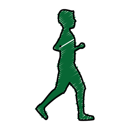 athletic man running character icon vector illustration designのイラスト素材