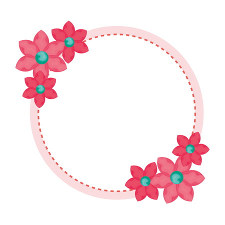 floral wreath decorative icon vector illustration designのイラスト素材