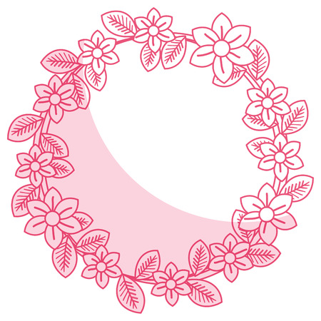 floral wreath decorative icon vector illustration designのイラスト素材