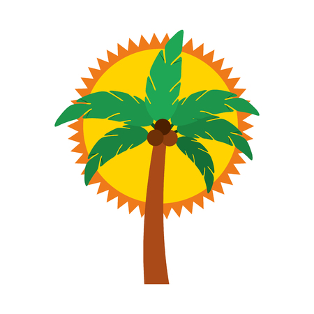 tree palm summer icon vector illustration designのイラスト素材