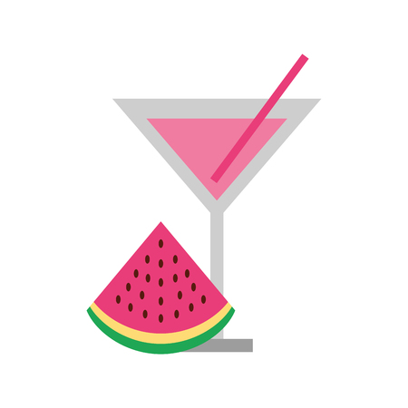 watermelon juice tropical fruit beverage vector illustration designのイラスト素材