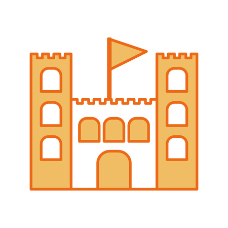 beach sandcastle isolated icon vector illustration designのイラスト素材