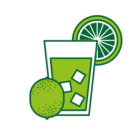 lemon juice tropical fruit beverage vector illustration designのイラスト素材