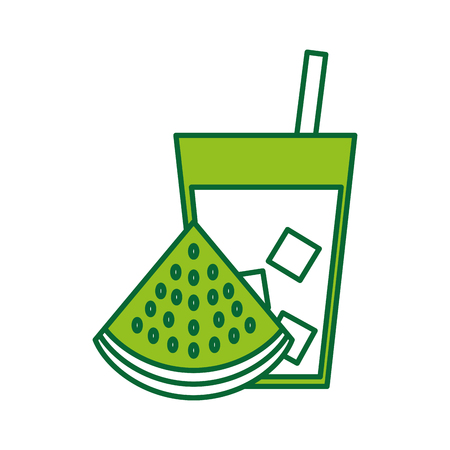 watermelon juice tropical fruit beverage vector illustration designのイラスト素材