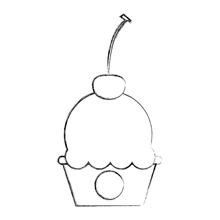cup cake sweet icon vector illustration designのイラスト素材