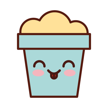 Sand bucket beach toy kawaii character vector illustration design.のイラスト素材