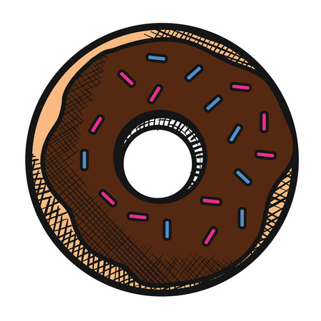 delicious sweet donut icon vector illustration designのイラスト素材