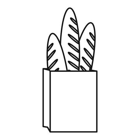 Paper bag for bread french vector illustration designのイラスト素材
