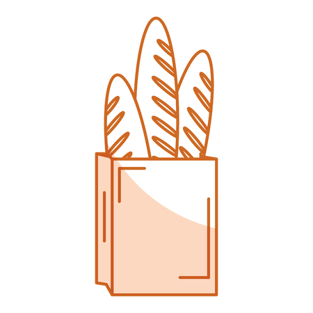 Paper bag for bread french vector illustration designのイラスト素材