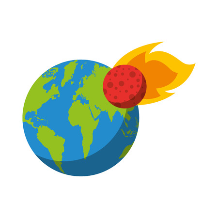 world planet earth with meteorite vector illustration designのイラスト素材
