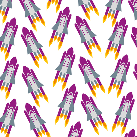 rocket space isolated pattern vector illustration designのイラスト素材