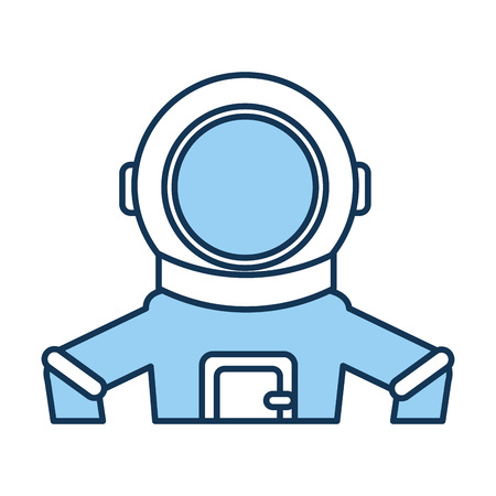 astronaut comic character icon vector illustration designのイラスト素材