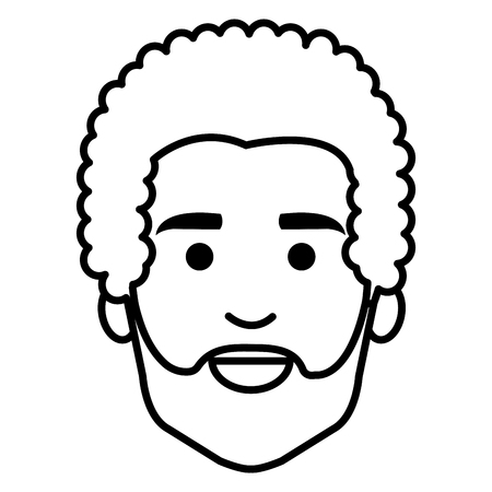 young man head avatar character vector illustration designのイラスト素材