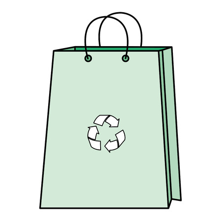 Shopping bag with recycle symbol vector illustration design.のイラスト素材